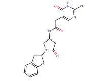 N-[1-(2,3-dihydro-1H-inden-2-yl)-5-oxopyrrolidin-3-yl]-2-(2-methyl-6-oxo-1,6-dihydropyrimidin-5-yl)acetamide