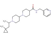 1'-[1-methyl-2-(1-methylcyclopropyl)ethyl]-N-(3-pyridinylmethyl)-1,4'-bipiperidine-4-carboxamide