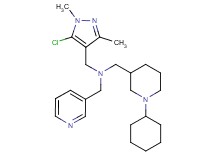 1-(5-chloro-1,3-dimethyl-1H-pyrazol-4-yl)-N-[(1-cyclohexyl-3-piperidinyl)methyl]-N-(3-pyridinylmethyl)methanamine