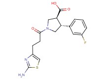 (3S*,4R*)-1-[3-(2-amino-1,3-thiazol-4-yl)propanoyl]-4-(3-fluorophenyl)pyrrolidine-3-carboxylic acid