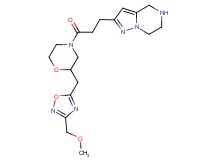 2-[3-(2-{[3-(methoxymethyl)-1,2,4-oxadiazol-5-yl]methyl}-4-morpholinyl)-3-oxopropyl]-4,5,6,7-tetrahydropyrazolo[1,5-a]pyrazine hydrochloride