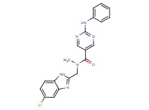 2-anilino-N-[(5-chloro-1H-benzimidazol-2-yl)methyl]-N-methyl-5-pyrimidinecarboxamide