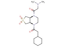 2-[(4aR*,7aS*)-4-(cyclohexylacetyl)-6,6-dioxidohexahydrothieno[3,4-b]pyrazin-1(2H)-yl]-N,N-dimethyl-2-oxoethanamine