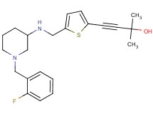 4-[5-({[1-(2-fluorobenzyl)-3-piperidinyl]amino}methyl)-2-thienyl]-2-methyl-3-butyn-2-ol