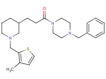 1-benzyl-4-(3-{1-[(3-methyl-2-thienyl)methyl]-3-piperidinyl}propanoyl)piperazine