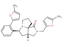 (3aS*,5S*,9aS*)-2-[(5-methyl-2-furyl)methyl]-5-[2-(5-methyl-2-furyl)phenyl]hexahydro-7H-pyrrolo[3,4-g]pyrrolizin-1(2H)-one