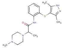 N-{2-[(3,5-dimethyl-1H-pyrazol-4-yl)thio]phenyl}-2-(4-methylpiperazin-1-yl)propanamide