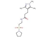 N-[2-(1-pyrrolidinylsulfonyl)ethyl]-3-(1,3,5-trimethyl-1H-pyrazol-4-yl)propanamide