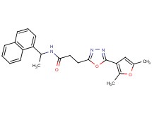 3-[5-(2,5-dimethyl-3-furyl)-1,3,4-oxadiazol-2-yl]-N-[1-(1-naphthyl)ethyl]propanamide