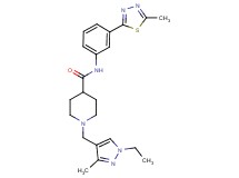 1-[(1-ethyl-3-methyl-1H-pyrazol-4-yl)methyl]-N-[3-(5-methyl-1,3,4-thiadiazol-2-yl)phenyl]-4-piperidinecarboxamide