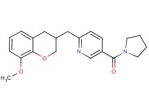 2-[(8-methoxy-3,4-dihydro-2H-chromen-3-yl)methyl]-5-(pyrrolidin-1-ylcarbonyl)pyridine