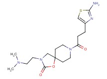 8-[3-(2-amino-1,3-thiazol-4-yl)propanoyl]-3-[2-(dimethylamino)ethyl]-1-oxa-3,8-diazaspiro[4.5]decan-2-one