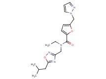 N-ethyl-N-[(5-isobutyl-1,2,4-oxadiazol-3-yl)methyl]-5-(1H-pyrazol-1-ylmethyl)-2-furamide