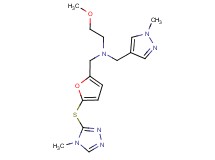 (2-methoxyethyl)[(1-methyl-1H-pyrazol-4-yl)methyl]({5-[(4-methyl-4H-1,2,4-triazol-3-yl)thio]-2-furyl}methyl)amine