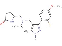 5-{[{[3-(2-fluoro-4-methoxyphenyl)-1H-pyrazol-4-yl]methyl}(isopropyl)amino]methyl}-2-pyrrolidinone