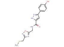3-(4-hydroxyphenyl)-N-({3-[(methylthio)methyl]-1,2,4-oxadiazol-5-yl}methyl)-1H-pyrazole-5-carboxamide