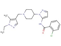 2-chloro-N-(1-{1-[(1-ethyl-5-methyl-1H-pyrazol-4-yl)methyl]-4-piperidinyl}-1H-pyrazol-5-yl)benzamide