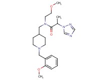 N-{[1-(2-methoxybenzyl)-4-piperidinyl]methyl}-N-(2-methoxyethyl)-2-(1H-1,2,4-triazol-1-yl)propanamide