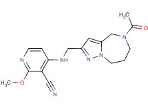4-{[(5-acetyl-5,6,7,8-tetrahydro-4H-pyrazolo[1,5-a][1,4]diazepin-2-yl)methyl]amino}-2-methoxynicotinonitrile