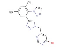 6-({4-[3,5-dimethyl-2-(1H-pyrazol-1-yl)phenyl]-1H-1,2,3-triazol-1-yl}methyl)pyrimidin-4-ol