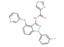 N-[1-(3-fluorophenyl)-4-(pyridin-3-yloxy)-1H-indazol-3-yl]-1,3-oxazole-4-carboxamide