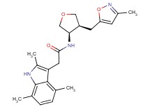 N-{(3R*,4S*)-4-[(3-methylisoxazol-5-yl)methyl]tetrahydrofuran-3-yl}-2-(2,4,7-trimethyl-1H-indol-3-yl)acetamide