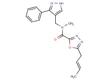 5-[(2E)-but-2-en-1-yl]-N-methyl-N-[(3-phenyl-1H-pyrazol-4-yl)methyl]-1,3,4-oxadiazole-2-carboxamide