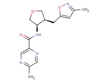 5-methyl-N-{(3R*,4S*)-4-[(3-methylisoxazol-5-yl)methyl]tetrahydrofuran-3-yl}pyrazine-2-carboxamide