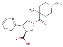 (3S*,4S*)-1-[(1,4-dimethylpiperidin-4-yl)carbonyl]-4-pyridin-2-ylpyrrolidine-3-carboxylic acid