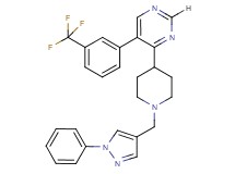 4-{1-[(1-phenyl-1H-pyrazol-4-yl)methyl]-4-piperidinyl}-5-[3-(trifluoromethyl)phenyl]pyrimidine