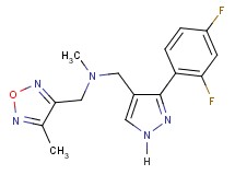1-[3-(2,4-difluorophenyl)-1H-pyrazol-4-yl]-N-methyl-N-[(4-methyl-1,2,5-oxadiazol-3-yl)methyl]methanamine