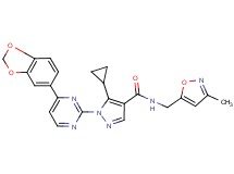 1-[4-(1,3-benzodioxol-5-yl)-2-pyrimidinyl]-5-cyclopropyl-N-[(3-methyl-5-isoxazolyl)methyl]-1H-pyrazole-4-carboxamide