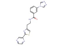 N-{2-[2-(2-pyrazinyl)-1,3-thiazol-4-yl]ethyl}-3-(4H-1,2,4-triazol-4-yl)benzamide