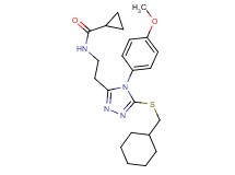 N-{2-[5-[(cyclohexylmethyl)thio]-4-(4-methoxyphenyl)-4H-1,2,4-triazol-3-yl]ethyl}cyclopropanecarboxamide