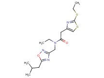 N-ethyl-2-[2-(ethylthio)-1,3-thiazol-4-yl]-N-[(5-isobutyl-1,2,4-oxadiazol-3-yl)methyl]acetamide