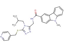 N-({4-isobutyl-5-[(4-pyridinylmethyl)thio]-4H-1,2,4-triazol-3-yl}methyl)-9-methyl-9H-carbazole-3-carboxamide