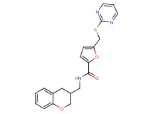 N-(3,4-dihydro-2H-chromen-3-ylmethyl)-5-[(pyrimidin-2-ylthio)methyl]-2-furamide