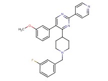 4-[1-(3-fluorobenzyl)-4-piperidinyl]-5-(3-methoxyphenyl)-2-(4-pyridinyl)pyrimidine