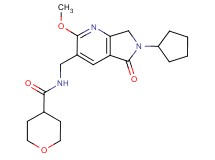 N-[(6-cyclopentyl-2-methoxy-5-oxo-6,7-dihydro-5H-pyrrolo[3,4-b]pyridin-3-yl)methyl]tetrahydro-2H-pyran-4-carboxamide