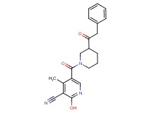 2-hydroxy-4-methyl-5-{[3-(phenylacetyl)-1-piperidinyl]carbonyl}nicotinonitrile