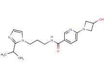 6-(3-hydroxyazetidin-1-yl)-N-[3-(2-isopropyl-1H-imidazol-1-yl)propyl]nicotinamide