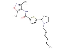 N-(3,5-dimethyl-4-isoxazolyl)-5-{1-[(2E)-2-hexen-1-yl]-2-pyrrolidinyl}-2-thiophenecarboxamide