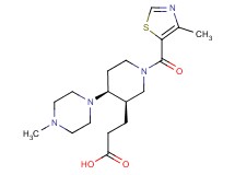 3-{(3R*,4S*)-4-(4-methylpiperazin-1-yl)-1-[(4-methyl-1,3-thiazol-5-yl)carbonyl]piperidin-3-yl}propanoic acid