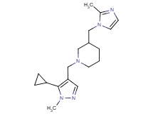 1-[(5-cyclopropyl-1-methyl-1H-pyrazol-4-yl)methyl]-3-[(2-methyl-1H-imidazol-1-yl)methyl]piperidine
