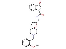 N-{[8-(2-methoxybenzyl)-1-oxa-8-azaspiro[4.5]dec-2-yl]methyl}-3-oxo-1-indanecarboxamide