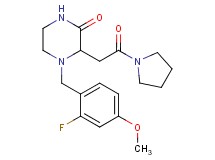 4-(2-fluoro-4-methoxybenzyl)-3-[2-oxo-2-(1-pyrrolidinyl)ethyl]-2-piperazinone