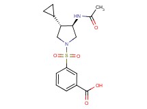 3-{[(3R*,4S*)-3-(acetylamino)-4-cyclopropyl-1-pyrrolidinyl]sulfonyl}benzoic acid