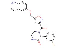3-(3-fluorophenyl)-4-({5-[(6-quinolinyloxy)methyl]-3-isoxazolyl}carbonyl)-2-piperazinone