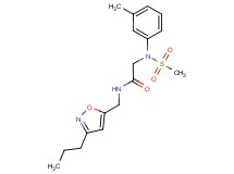 2-[(3-methylphenyl)(methylsulfonyl)amino]-N-[(3-propylisoxazol-5-yl)methyl]acetamide