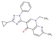 3-(3-cyclopropyl-1-phenyl-1H-1,2,4-triazol-5-yl)-1-ethyl-7-methyl-1,8-naphthyridin-4(1H)-one